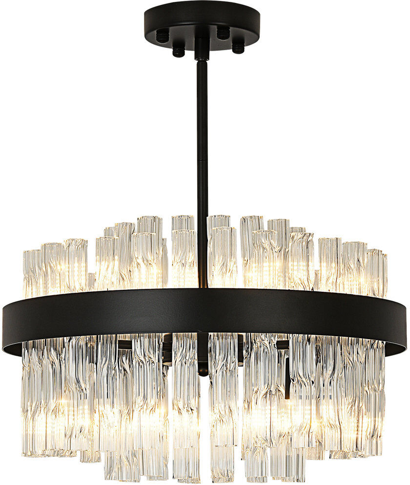 Fairmont Park Crystal Chandelier Round Chandeliers for Living Room Black 24cm H x 40cm W x 40cm D