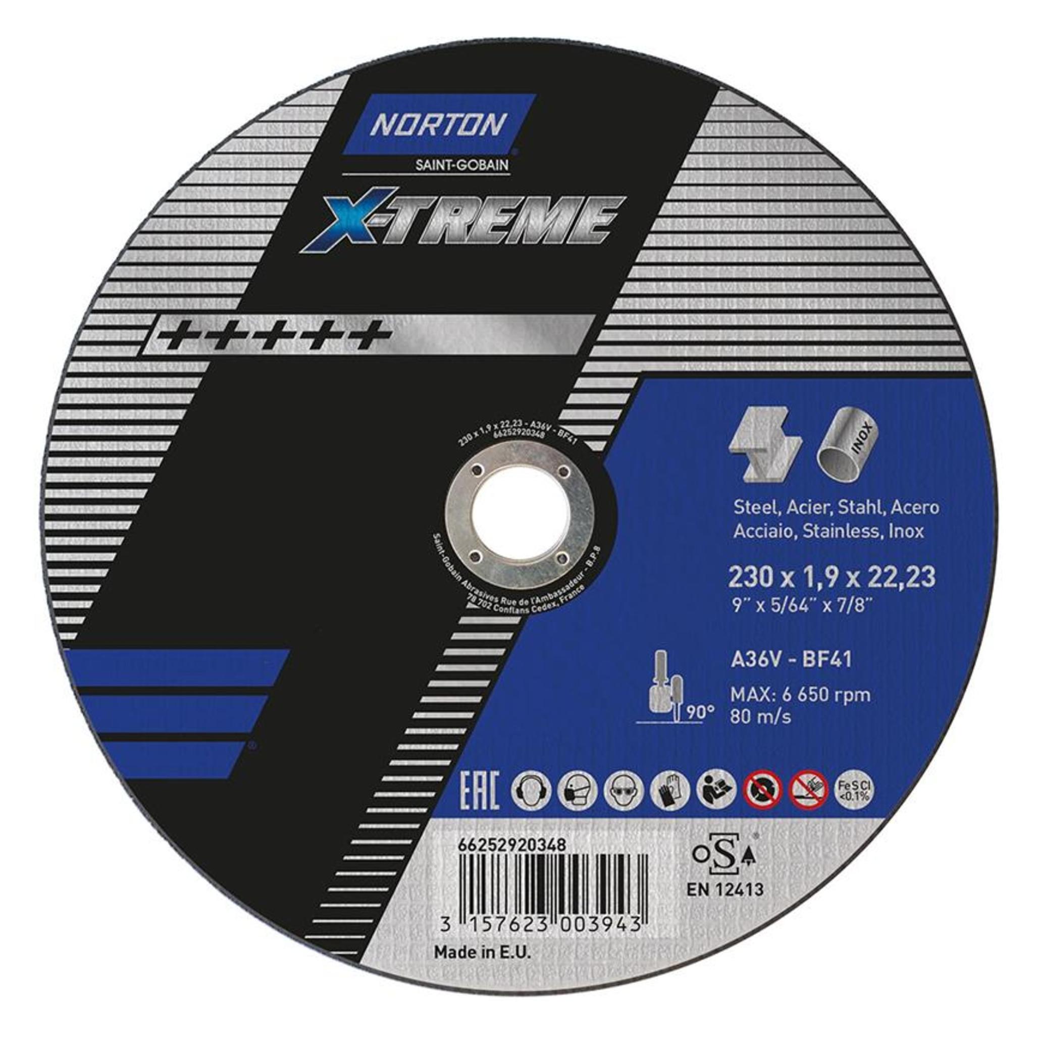 Saint-Gobain TARCZA FLEX 41 230x1,9x22,2 A 36 W X-TREME NORTON (OMEGA) 66252920348 (66252920348)