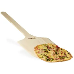 Relaxdays Pizzaschieber Holz XXL Hellbraun,Silber