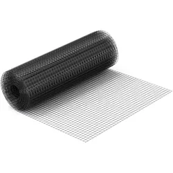 Wiltec, Gartenzaun, Maschendrahtzaun 100cmx10m 0,9mm 12x12mm Drahtgitter Volierendraht Stahl