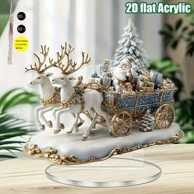 Uplifted Finds Santa Claus And Reindeer Sled Tabletop Decoration With Base Santa Claus And Reindeer Sled Tabletop Decoration With Base
