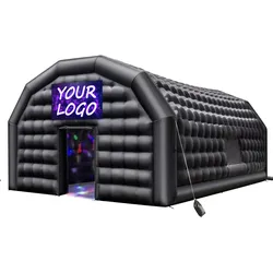 VEVOR Aufblasbares Partyzelt 8x6x4 m, Würfelzelt für Disco Nachtclub, Pavillon Hochzeitszelt mit 1100W Gebläse, Sandsack, 2 Fenster für Veranstaltungen, Geburtstag, Hochzeit, Schwarz