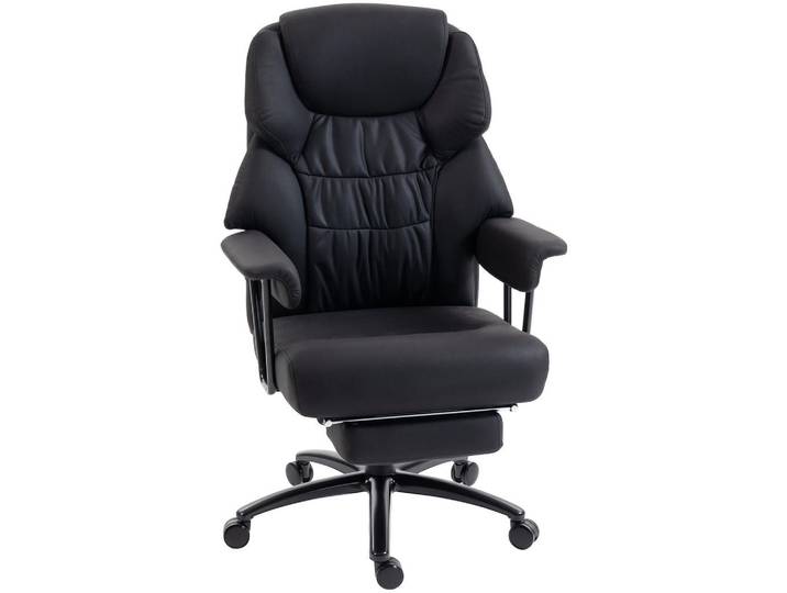 Homcom Bürostuhl mit Massagefunktion Schwarz, 72x122.5x77 cm, Büromöbel, Bürostühle, Chefsessel