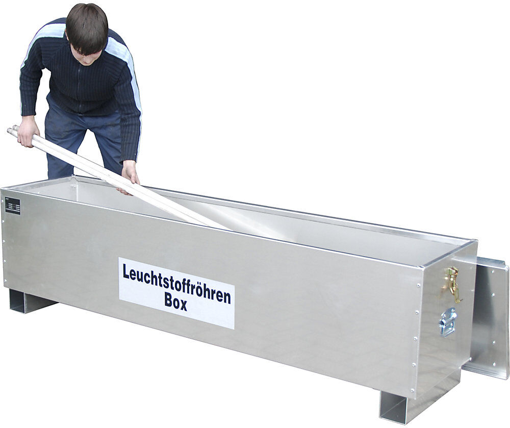 Leuchtstoffröhren-Lagerbehälter ALU, Volumen 300 l, LxBxH 1700 x 465 x 585 mm eurokraft pro