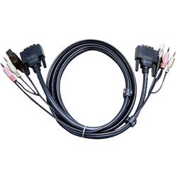 ATEN 2L-7D02U KVM Kabel DVI-D (Single Link), USB, Audio, schwarz, 1,8 m