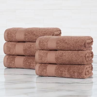 Superior Luxury Solid Highly Absorbent Egyptian Cotton Hand Towel - (Set of 6)