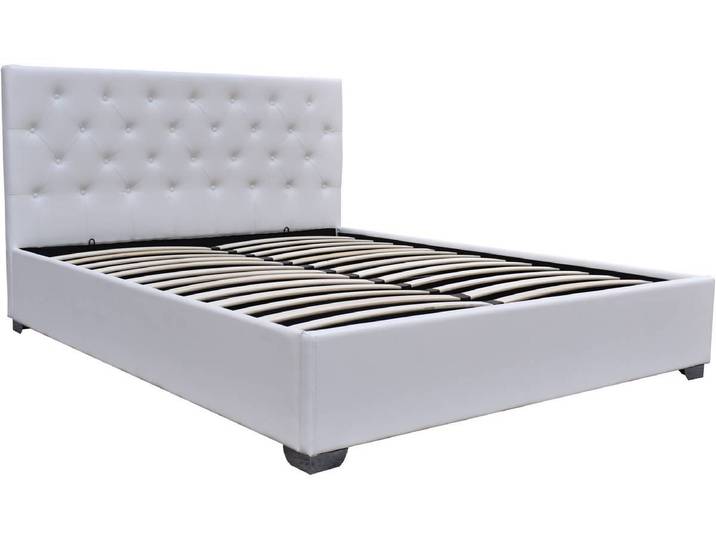 Lit double avec coffre Tino - 140 × 190 cm - Blanc