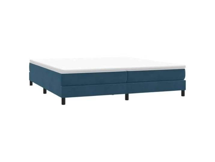 KTHLBRH Boxspringbett Dunkelblau 200 x 210 cm aus Samt Lattenrost inklusive, gepolsterte Struktur, robuste Beine