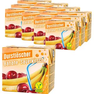 Durstlöscher Saft Banane-Sauerkirsche, Trinkpäckchen, je 0,5 Liter, 12 Stück