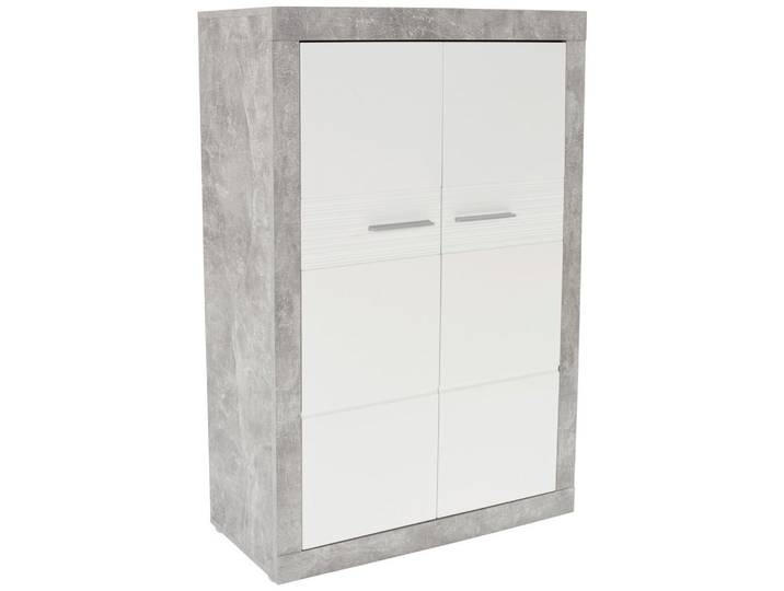 Highboard B: 96 cm Malta, Betonoptik/Weiß