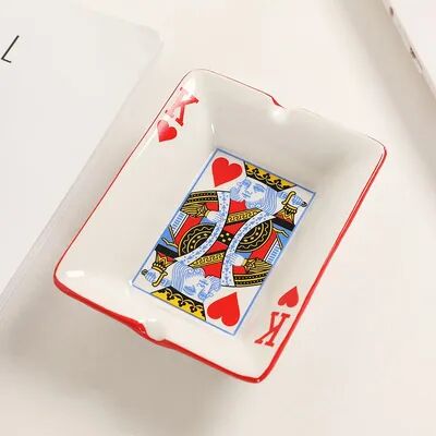 ModernMart Royal Poker Ceramic Ashtray Decorative Smoking Tray For Home Office Lounge a