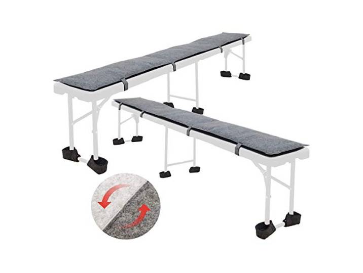 DuneDesign 2er Set Filz Bierbankauflage 180x28 cm 2-Farbig Wendbar - 1cm Bierbank Polster Set mit 12 Bodenschonern - Faltbare Sitzauflage für Bierzeltgarnitur Garten Sitzkissen Bierbankkissen Festzelt