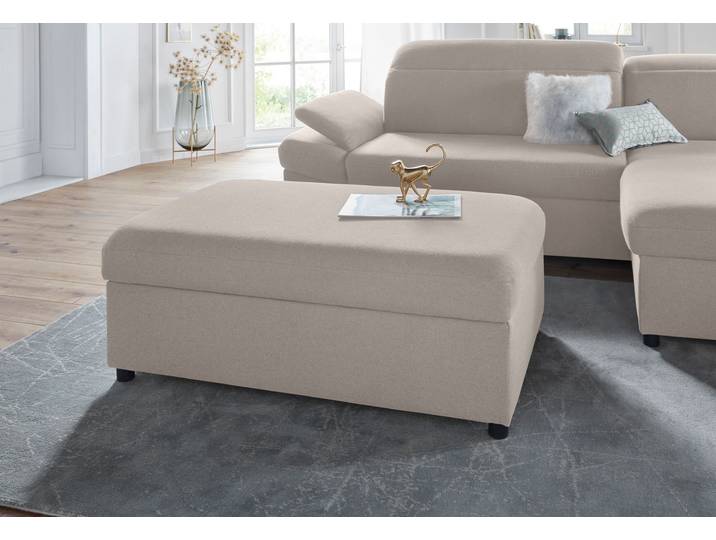 Hocker EXXPO - SOFA FASHION Kyoto Bankhocker mit Staufach unter der Sitzfläche , beige, B:116cm H:45cm T:70cm, Hocker, Hocker