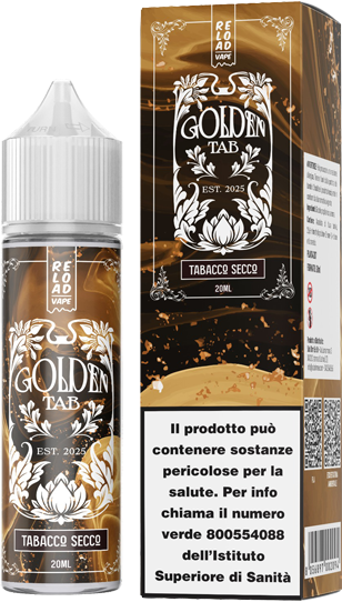 Reload Vape Tabacco Secco Golden Tab Liquido Shot 20ml