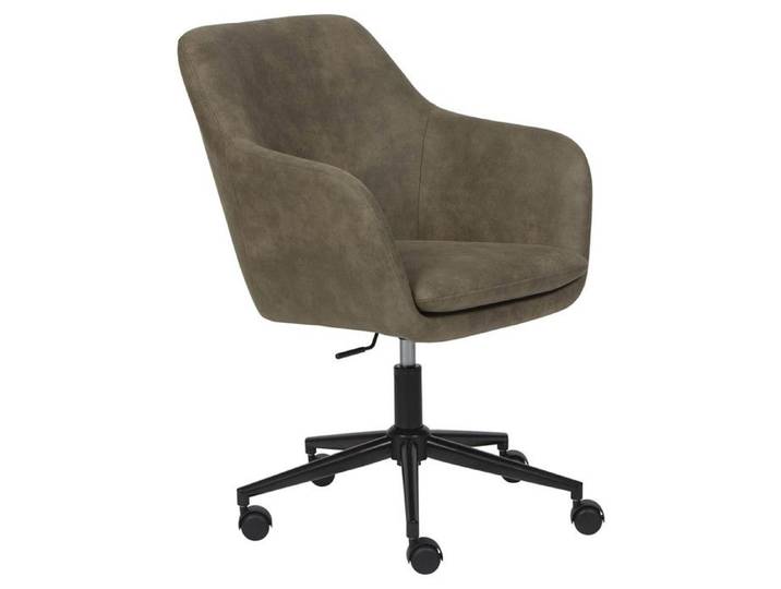 VALKA - Fauteuil de Bureau sur Roulettes Tissu Kaki