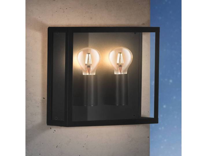 EGLO Außenwandleuchte Alamonte 1, dimmbar, schwarz, Metall, Modern