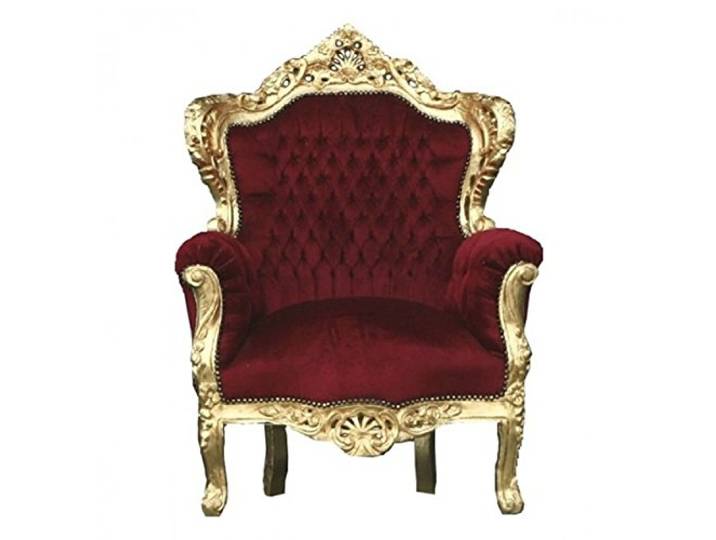 Casa Padrino Barock Thron Sessel King Bordeaux/Gold