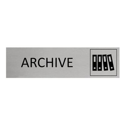 CombiCraft Aluminium Türschild Archive 165x45mm mit 3M-Tape zur Befestigung, einfache Kennzeichnung von Räumen und Bereichen