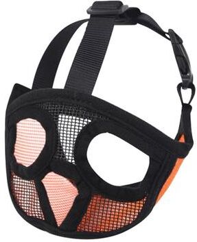 United Bulldog Breathable Mesh Pet Muzzle Adjustable Full Net Mouth Cover Mask For Small Dogs orange s
