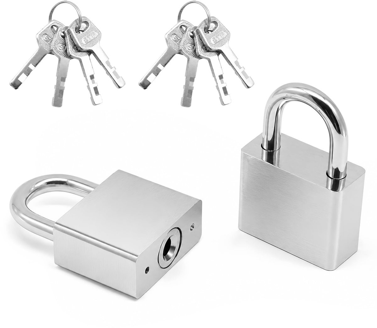 2 stuks hangslot met sleutel 40 mm voor opslag en beveiliging