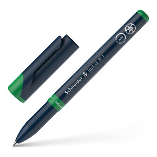 Schneider Topball 811 Tintenroller grün/silber 0,5 mm, Schreibfarbe: grün, 1 St.