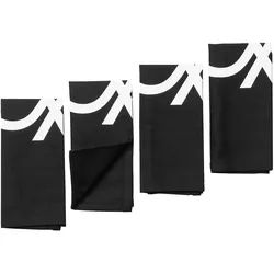 Benetton - Set 4-teiliges Tischset 45 x 30 cm, Polypropylen, Schwarz und Weiß