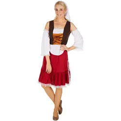 tectake® Frauenkostüm Mittelalter Magd