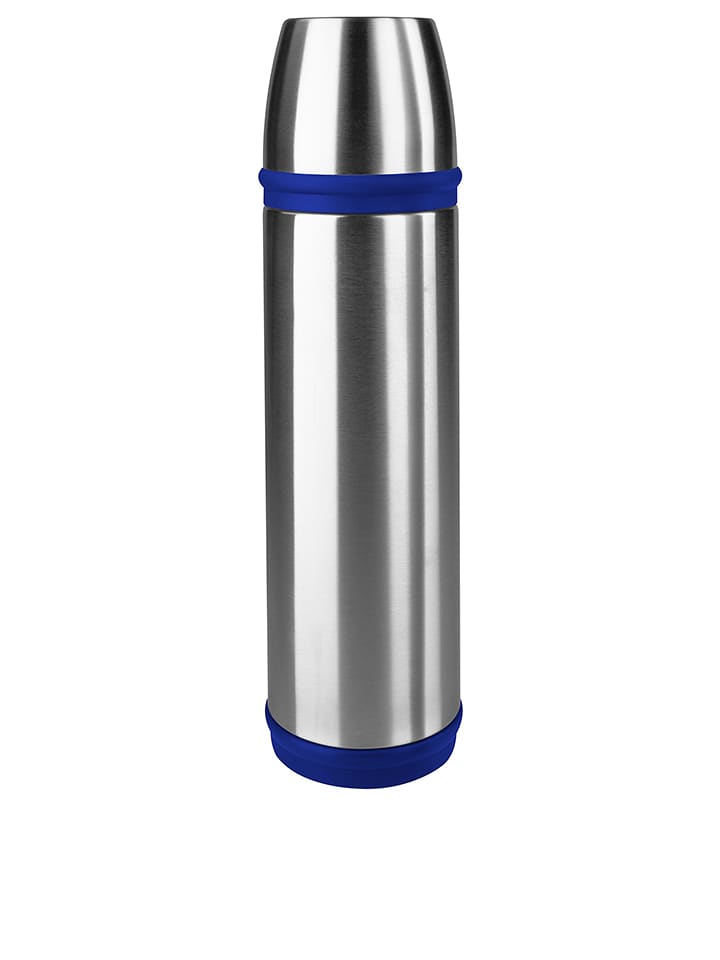 Emsa Isolierflasche "Captain" in Chrom/ Blau - 1 l - onesize