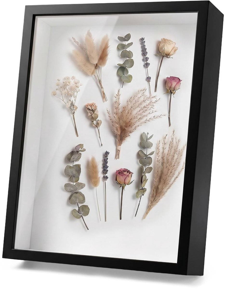 Merkloze 3D houten fotolijst voor bloemen en objecten