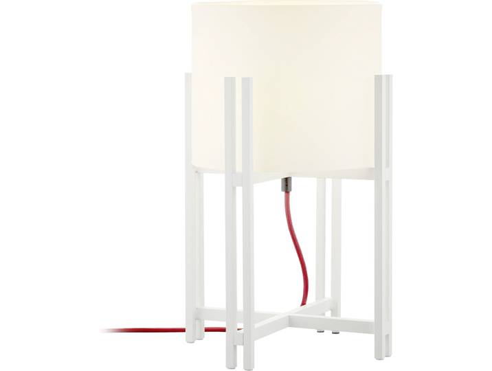 Designer-Tischlampe Bankamp Dynasty E27 weiss H 34 cm - Material: Aluminium/Glas