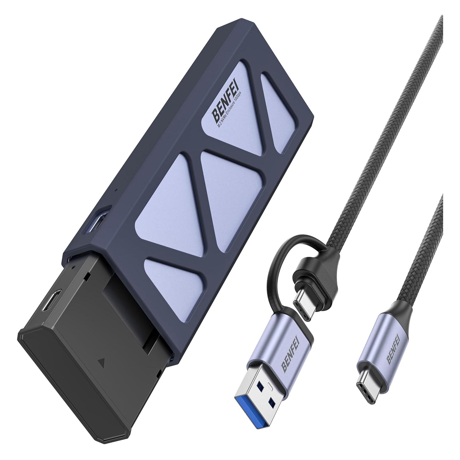 Benfei SSD drive housing M.2 NVMe SSD USB-C USB-A gray (M.2) (70139092)
