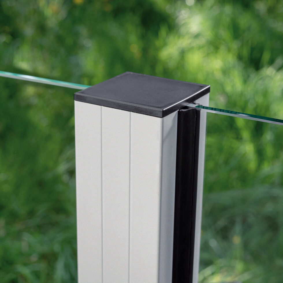 Ambiente Glaszaun Grundset Klarglas 187 x 107,2 cm weiß