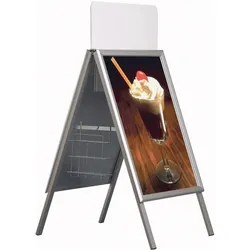 Update Displays, Prospektständer, Kundenstopper silber DIN A0 2 Fächer (DIN A0)