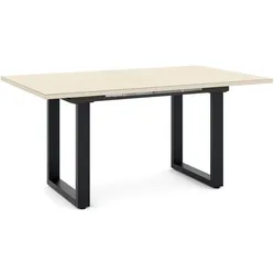 Mäusbacher Esstisch mit Auszug Vitrum 160/210 x 90 cm Glas Beige Kaschmir