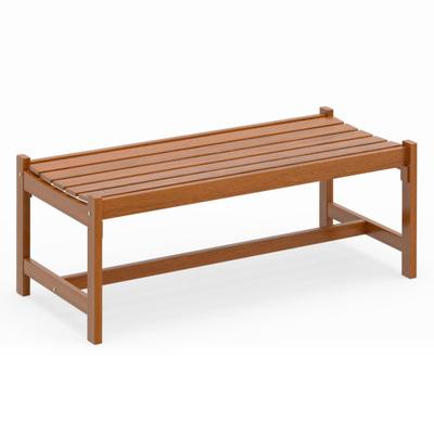 "Costway 44"" Patio Wood Bench Set of 1 Outdoor Solid Hardwood Dining Bench with Teak Oil Finish"
