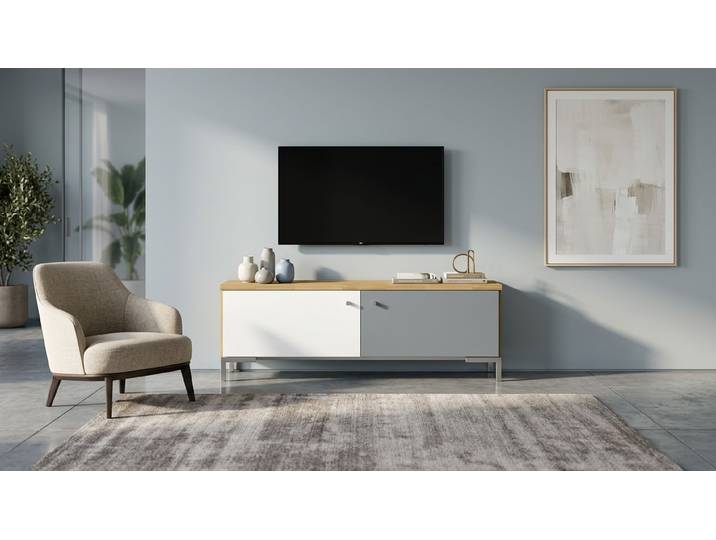 Commode basse sur mesure Pickawood Chêne Naturel huilé