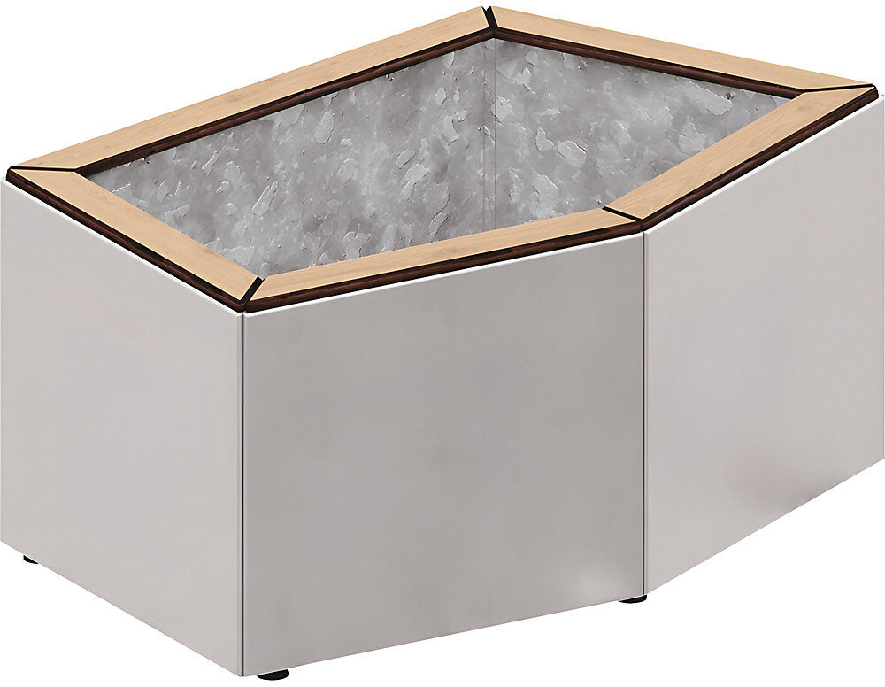 Pflanzbehälter KAIRO, HxBxT 472 x 1067 x 667 mm, seidengrau RAL 7044 PROCITY