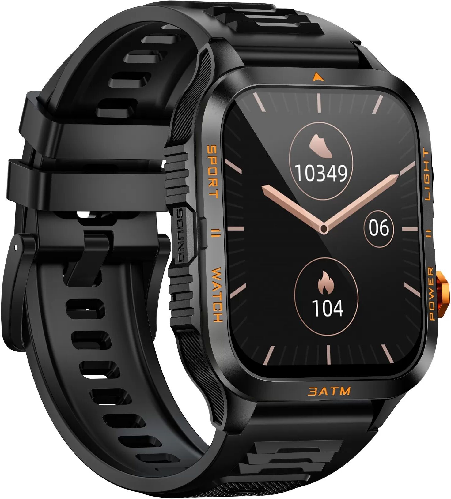 INF C68 Smartwatch mit Bluetooth-Anruf & Gesundheitsüberwachung Schwarz+Gelb