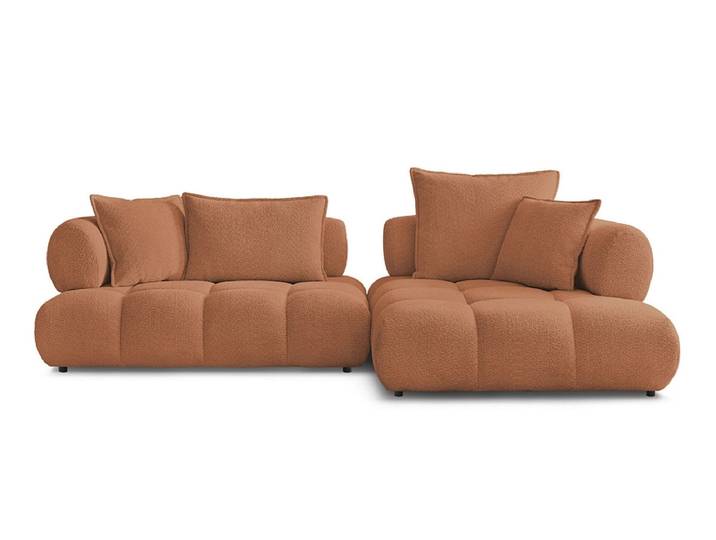 Ecksofa BOBOCHIC ALYA Boucle-Stoff orange