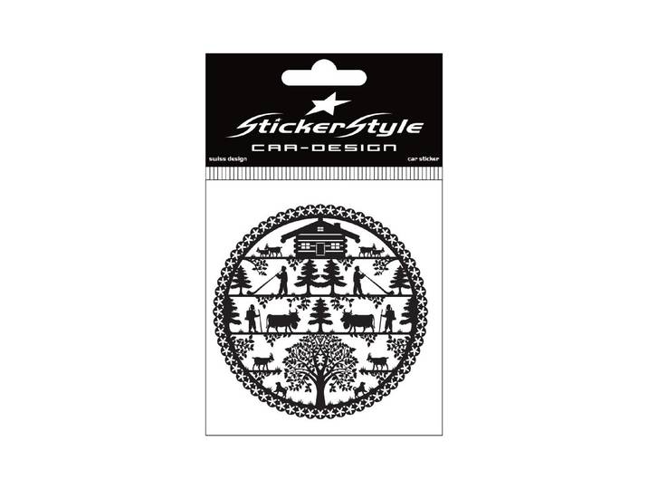 StickerStyle Sticker Scherenschnitt rund Alphorn