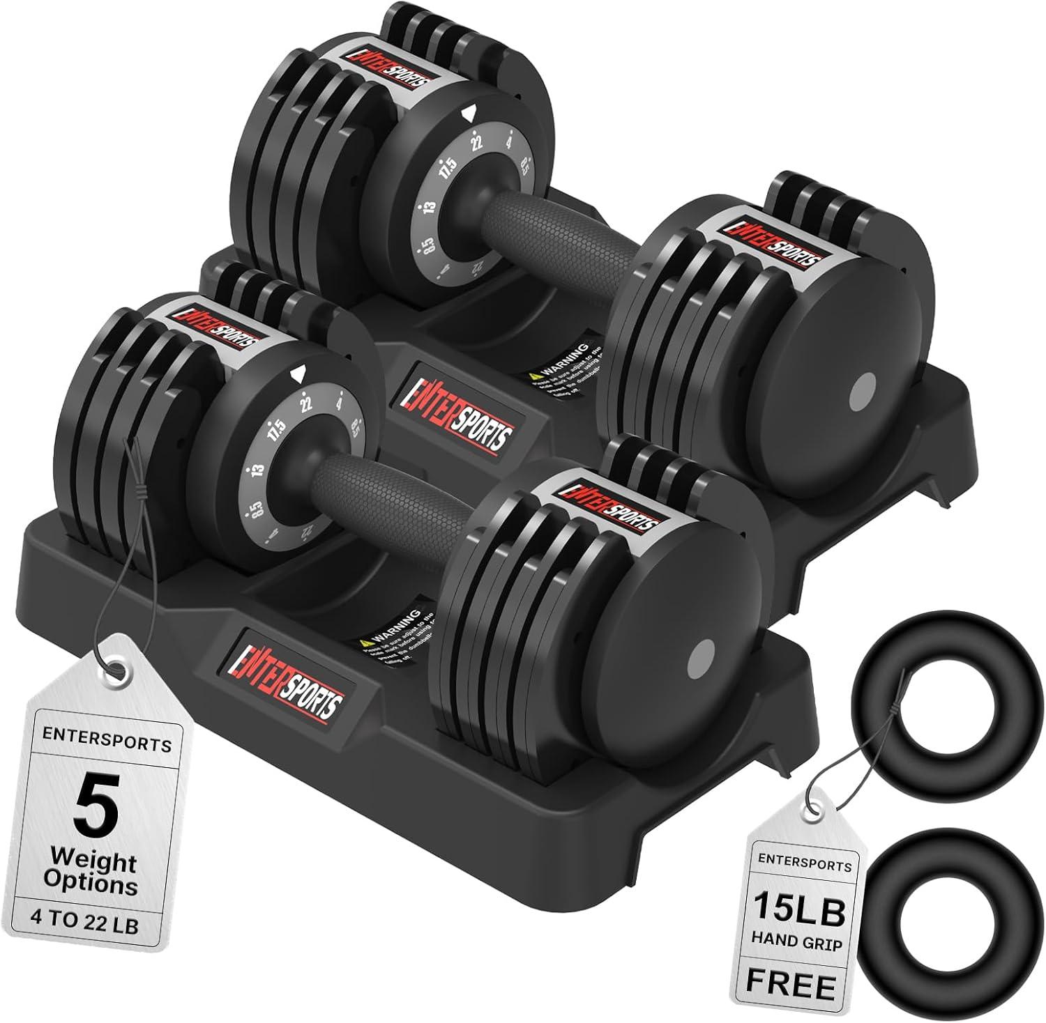 Verstellbares Haltersystem mit Gewichten von 2 bis 10 kg und rutschfestem Griff für Krafttraining zu Hause
