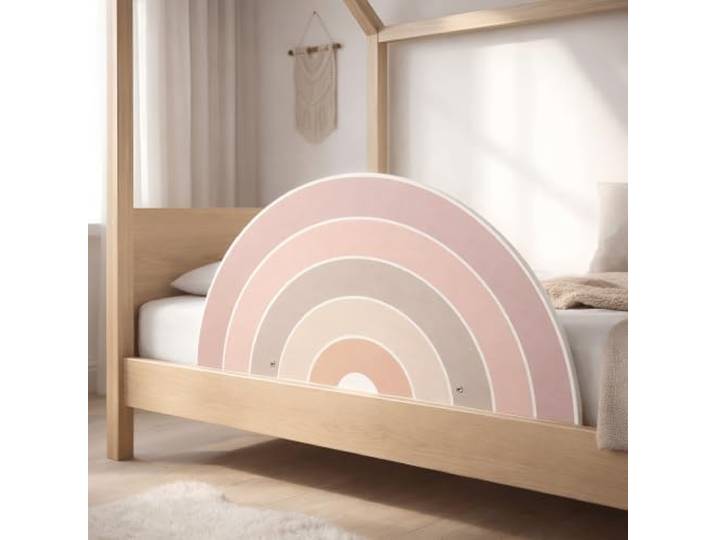 Wunderlab Rausfallschutz Bett aus Holz in süßem Design für Kinder - Bettgitter Rausfallschutz Ruby fürs Kinderzimmer, Bettschutzgitter Kinderbett, Hausbett bis 200cm geeignet, schön, stabil + sicher