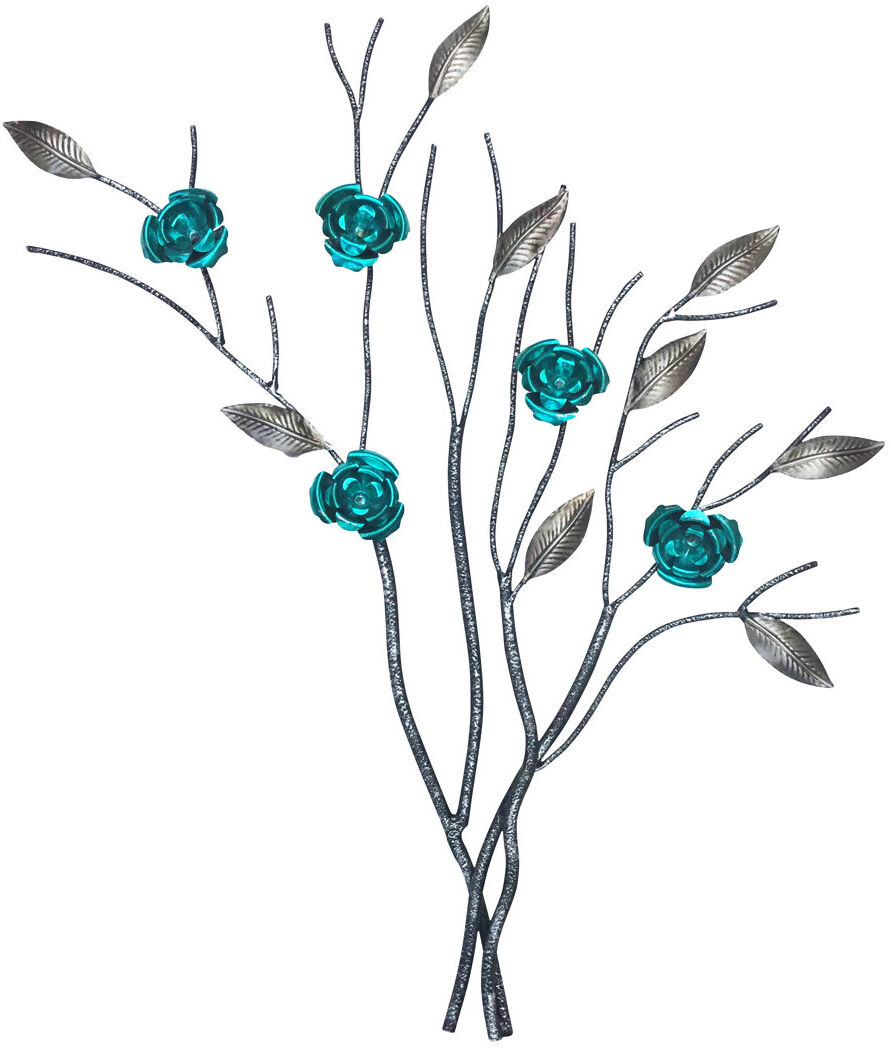 Marlow Home Co. Plants & Flowers Wall Decor Silver;Turquoise 60cm H X 45cm W