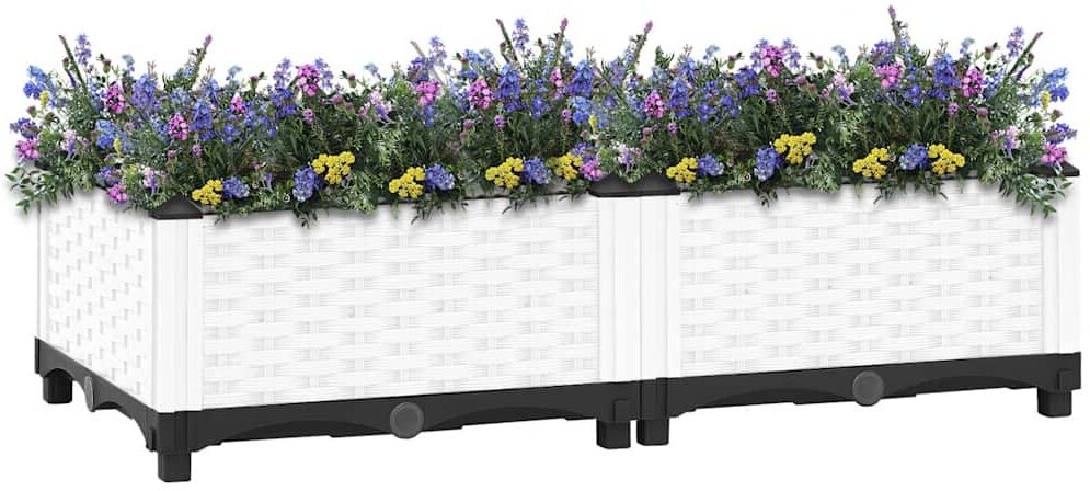 vidaXL Arriate polipropileno 80x40x23 cm Blanco
