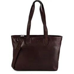 Plevier Catz Aktentasche RFID Schutz Leder 43 cm Laptopfach (14.57"), Notebooktasche, Braun