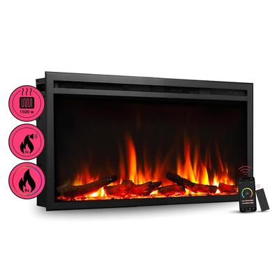 BALDERIA Atalanta 33 (schwarz) | Elektro Einbaukamin mit Wifi / App