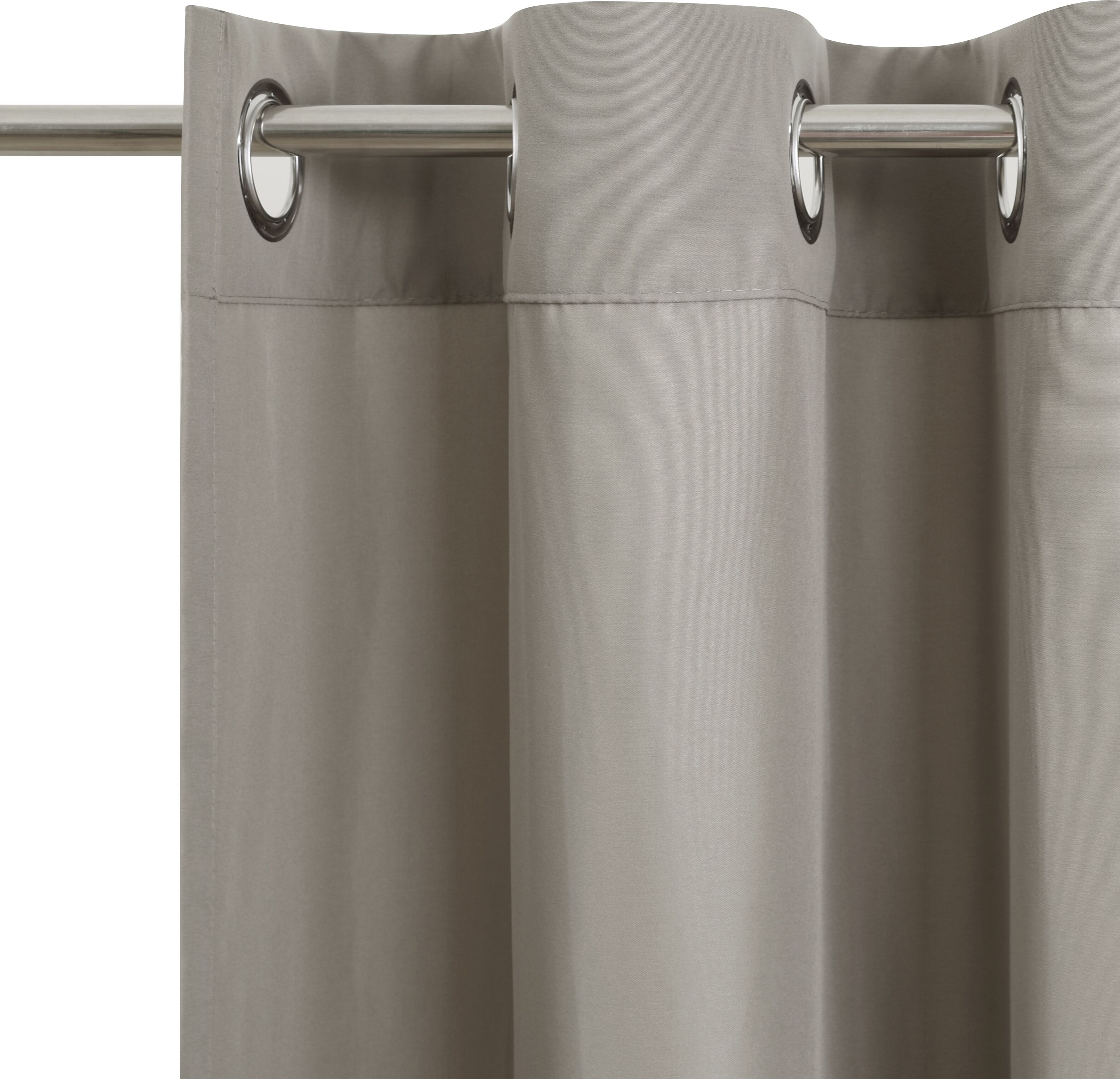 Vorhang GOODPRODUCT "Raja mit Ösen, 2er Pack, blickdicht, Topseller" Gr. 2, grau (taube), B:140cm H:175cm, Polyester, Recyceltes Material, Gardinen, Vorhang, einfarbig, Einfache Montage, Pflegeleicht, Ösen, 2 er Pack, uni taube 175cm, Ösen, 140cm