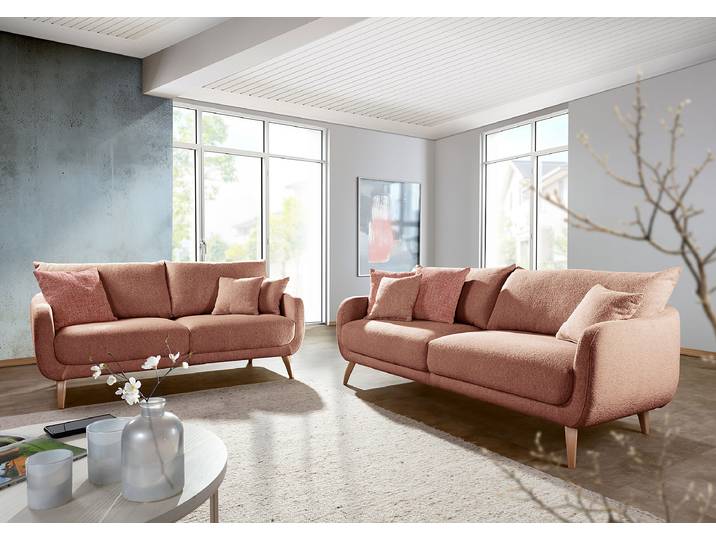 2-Sitzer Sofa Rot Strukturstoff Hotaru 192 x 71 x 93cm Modern