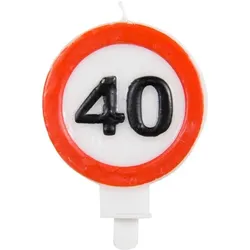 40. Geburtstag Verkehrsschild Kerze