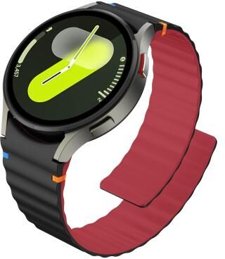 Everyday Crate Samsung Galaxy Watch Magnetic Silicone Watch Band Wavy Grain Replacement Strap For Galaxy Watch 7 6 5 4 black Red